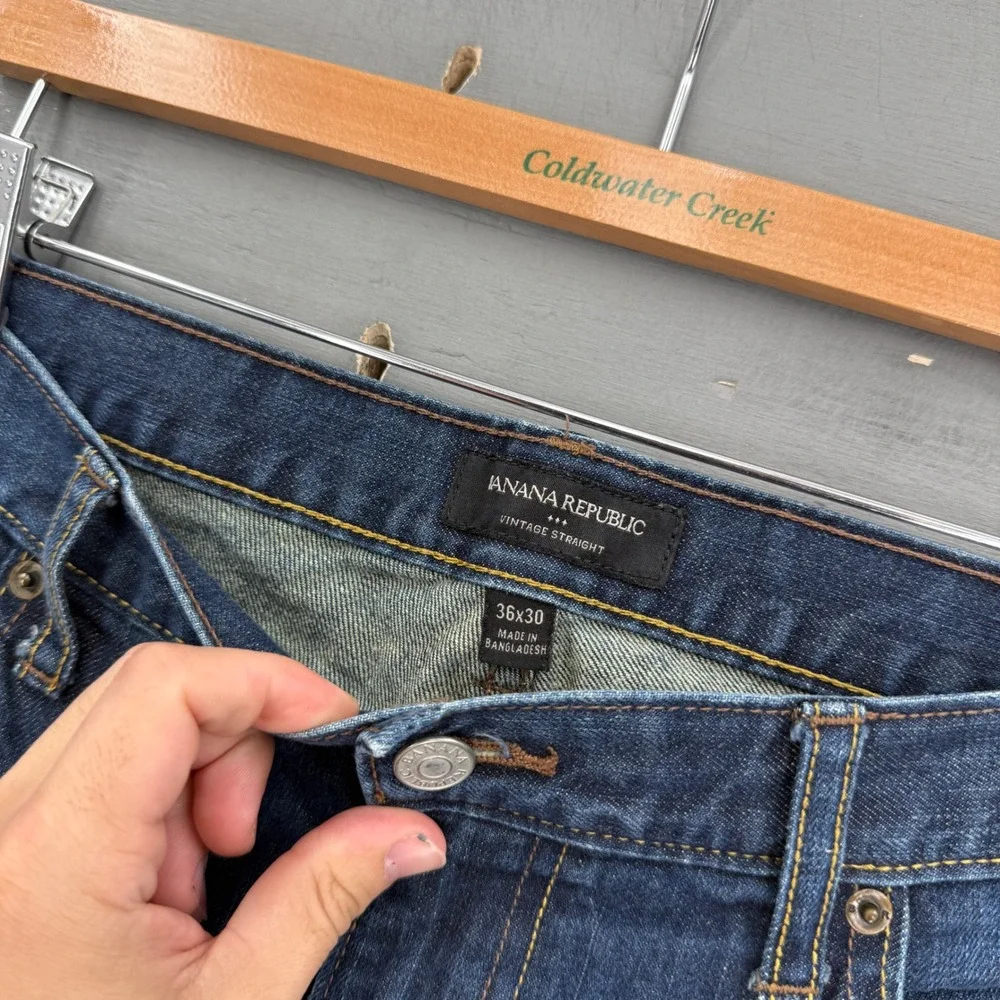 Banana Republic Vintage Straight Jeans Blue Denim Pants 36 x 30